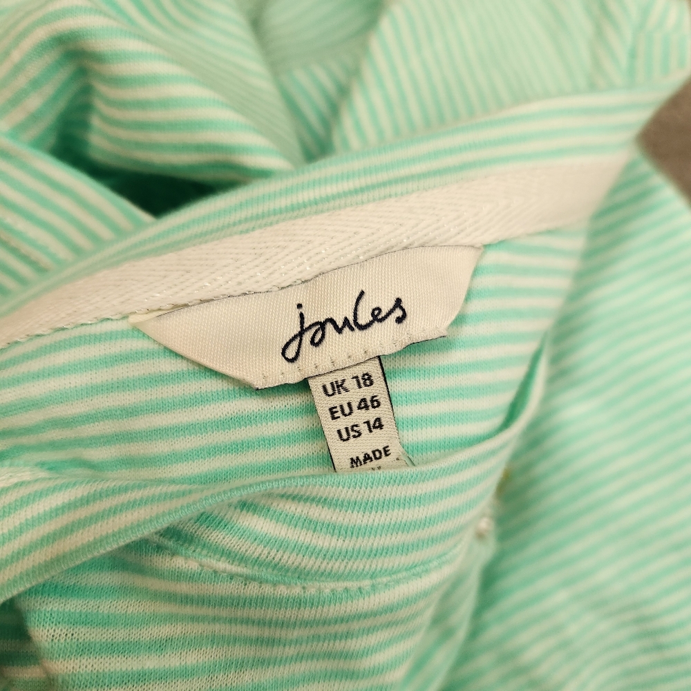 Joules Striped Carley Print Short Sleeve Classic Crewneck T Shirt Womens Size 14 - Picture 4 of 8